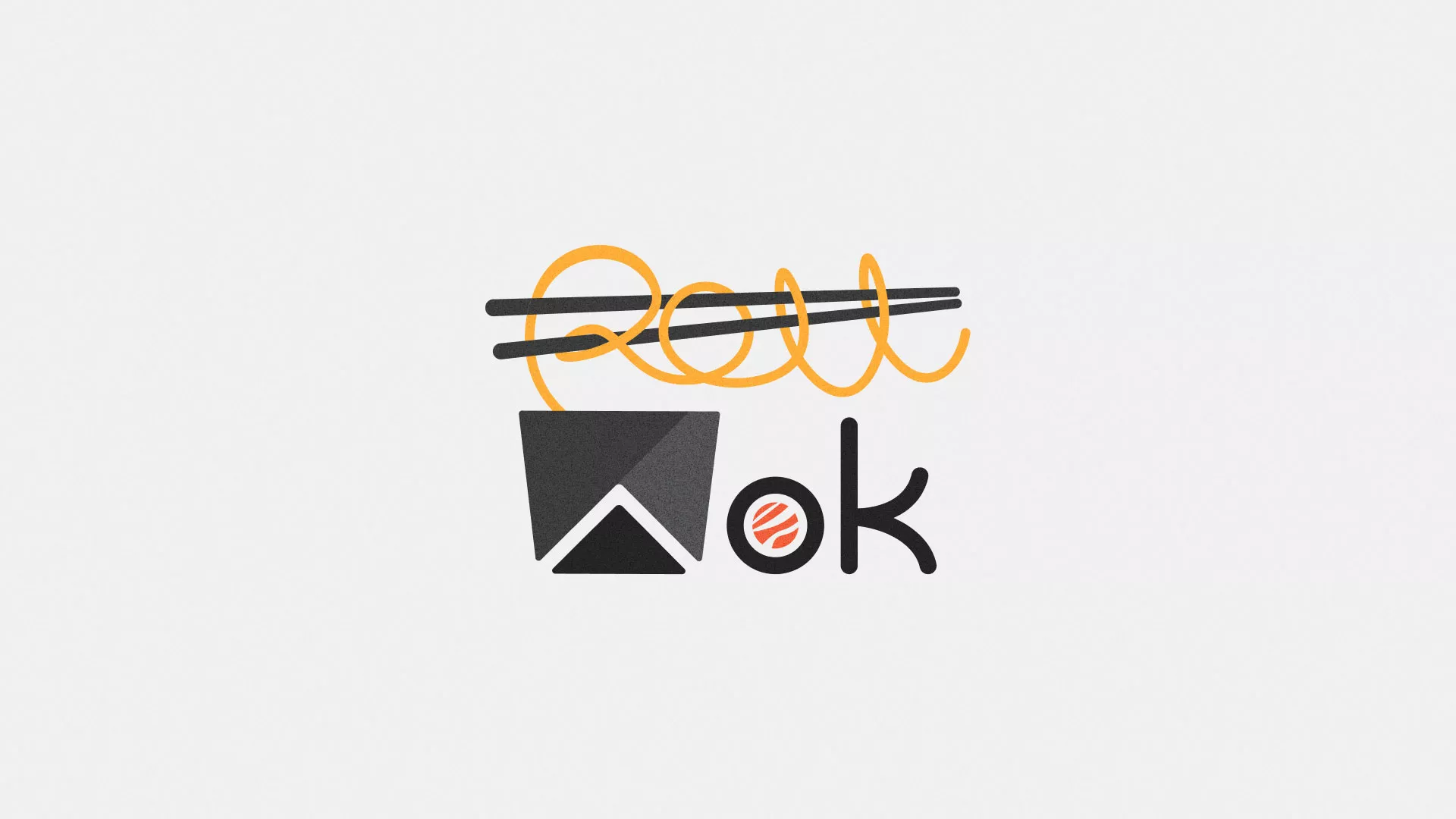 Разработка логотипа суши-бара «Roll Wok Club» в Пересвете